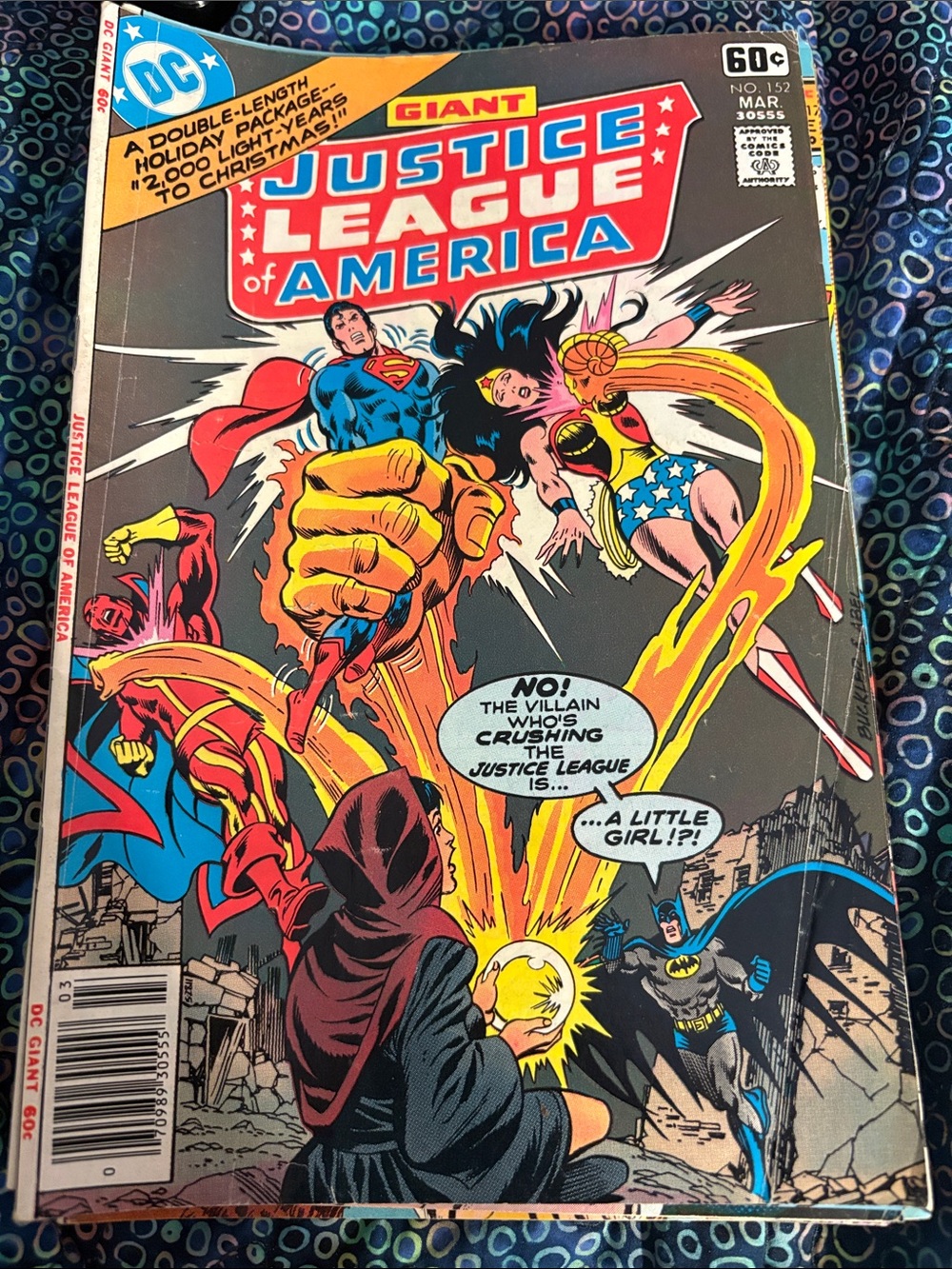 DC Justice League of America Comic Cover - Black, Red, Yellow, Blue